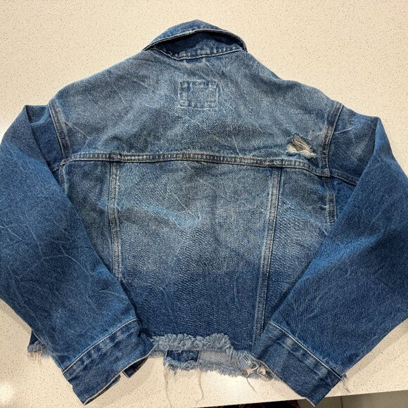 Abercrombie Blue Denim Cropped Jacket Vintage Size Small - Picture 4 of 4
